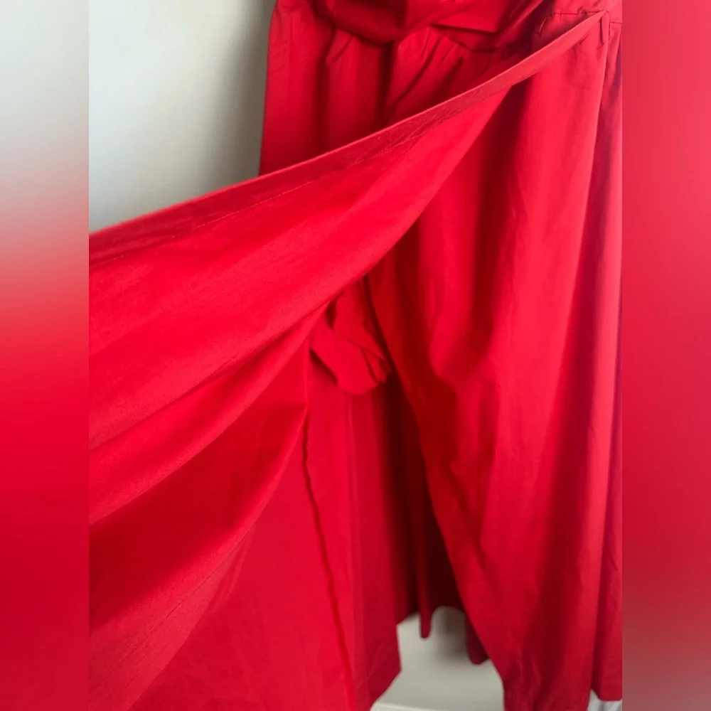 Abercrombie & Fitch Red One-Shoulder Maxi Dress